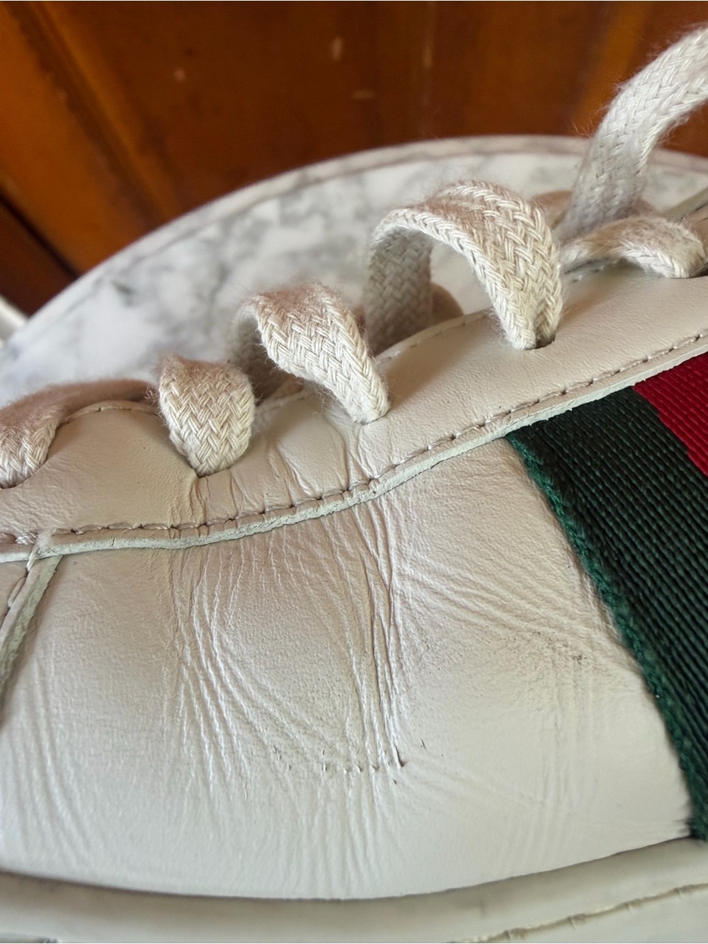Gucci Ace Low Sneaker Leather Guccy Print Logo SEGA Eu 38 1/2, US 8.5 - Picture 13 of 13